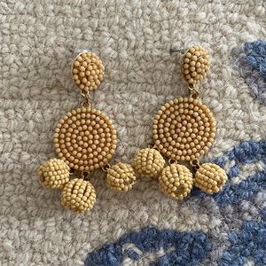 Beachy nude beaded drop earrings